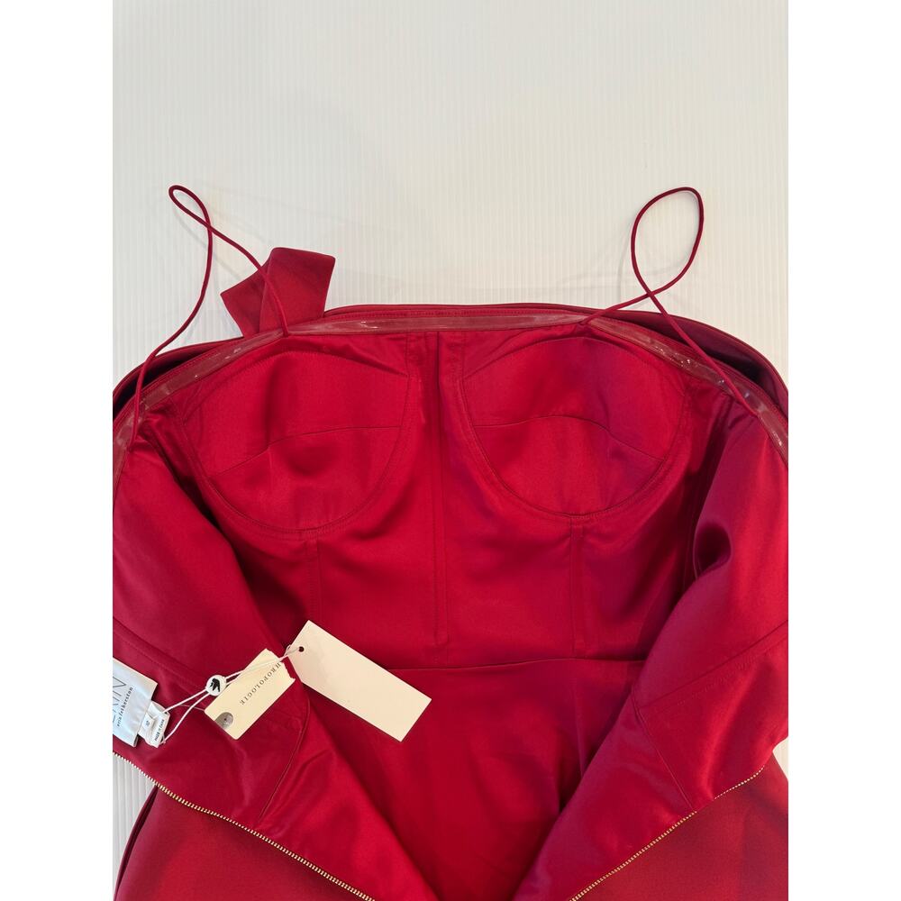 Erin Fetherston Ruscha Strapless Fit Flare Dress Bow NWT 10 Red Holiday Event - Picture 7 of 16
